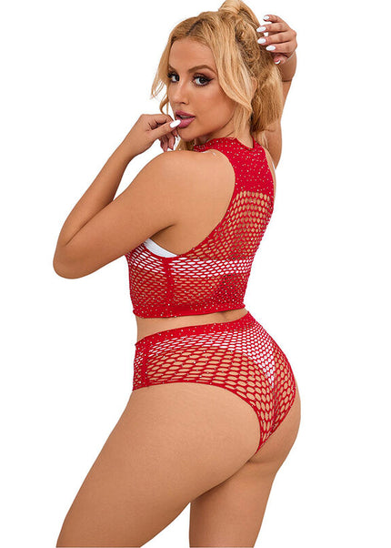 SUBBLIME - 952402 SET RETE CON DIAMANTI ROSA TAGLIA UNICA