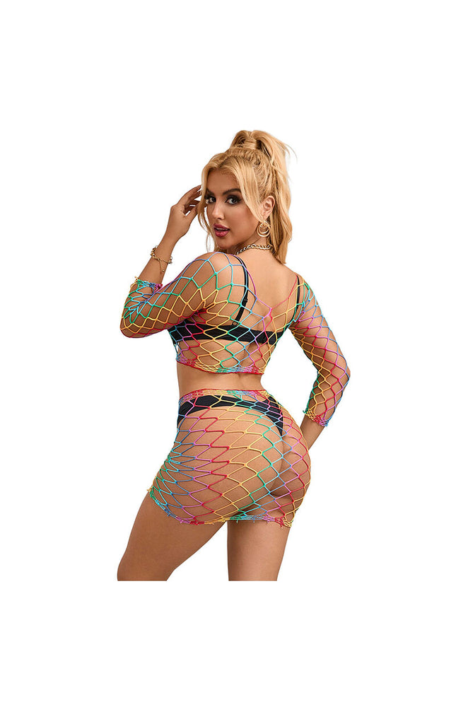 SUBBLIME - 952440 INSIEME A RETE 2 PEZZI MANICA LUNGA ARCOBALENO TAGLIA UNICA