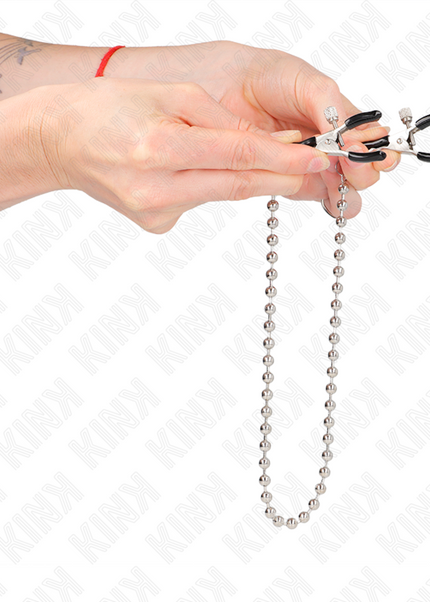 KINK - MORSETTI PER CAPEZZOLI A CATENA DI PERLINE 30 CM