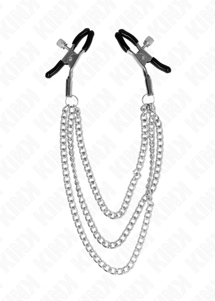 KINK - PINZE PER CAPEzzoli CON 3 CATENE ARGENTO 20/23/28 CM