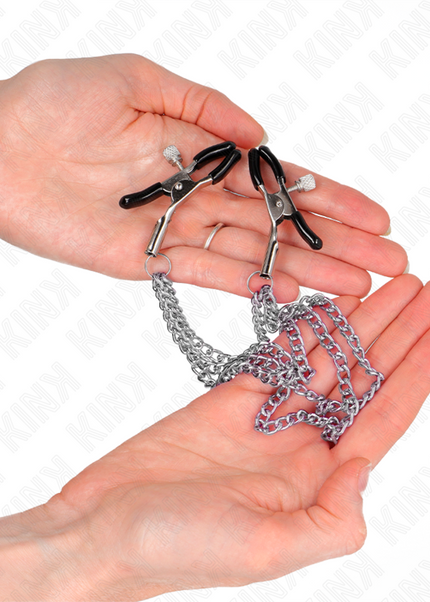 KINK - PINZE PER CAPEzzoli CON 3 CATENE ARGENTO 20/23/28 CM