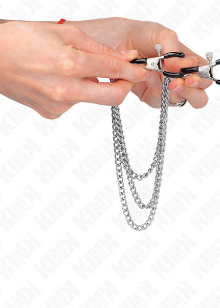 KINK - PINZE PER CAPEzzoli CON 3 CATENE ARGENTO 20/23/28 CM
