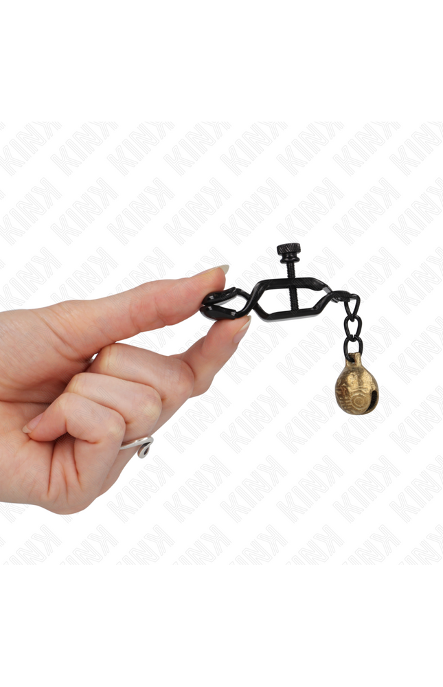 KINK - MORSETTI PER CAPEZZOLI STILE BELL JAW NERO 7 CM