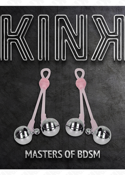 KINK - PINZE PER CAPEZZOLI TESCHIO LUMINOSO CON ANELLO CAMPANELLI REGOLABILI ROSA/ARGENTO