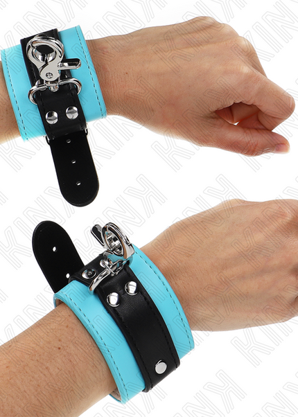 KINK - RESISTENZA DA POLSO PREMIUM CON SERRATURA NERO / BLU REGOLABILE 21-28 CM X 5,5 CM