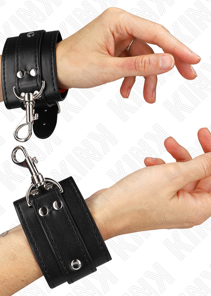 KINK - RESISTENZA DA POLSO PER DUNGEON CON CHIUSURA NERA REGOLABILE 21-28 CM X 5,5 CM