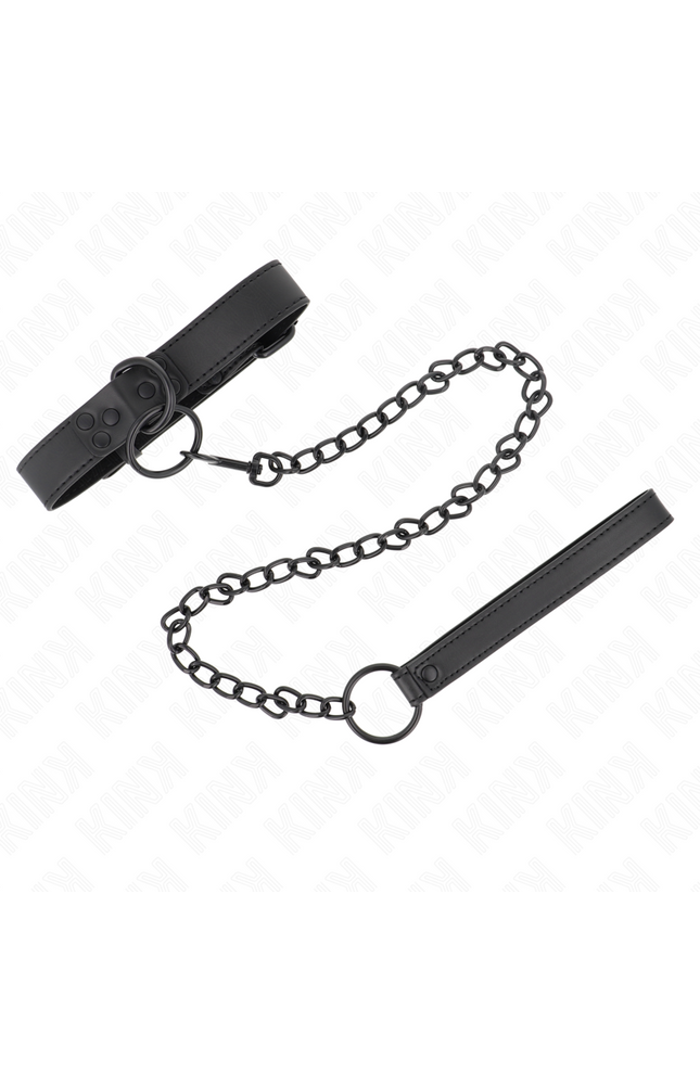 KINK - COLLARE CON GUINZAGLIO SCURO 65 CM REGOLABILE 37-54 CM X 3 CM