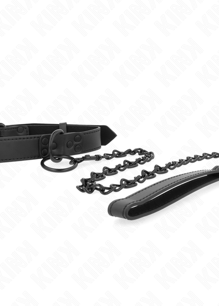 KINK - COLLARE CON GUINZAGLIO SCURO 65 CM REGOLABILE 37-54 CM X 3 CM