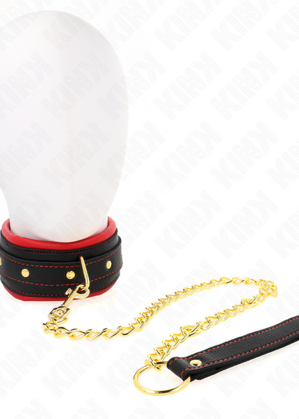 KINK - COLLARE CON GUINZAGLIO IN TESSUTO TINTO REGOLABILE 33-48 CM X 5,7 CM