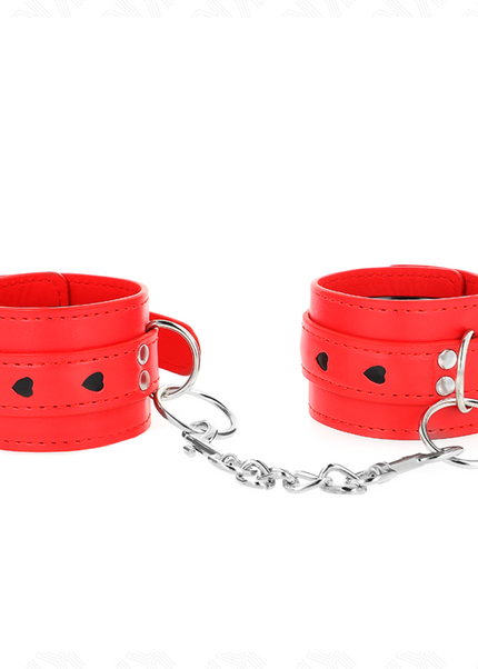 KINK - POLSO ROSSO CON INTARSIO A CUORE NERO REGOLABILE 21-28 CM X 5,5 CM