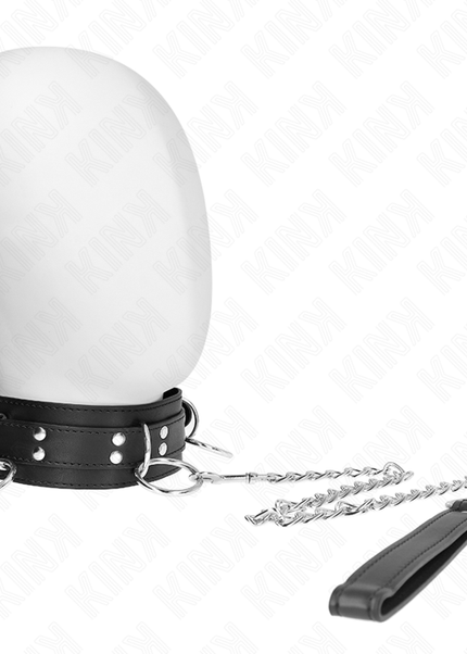 KINK - COLLANA SCHIAVITÙ 3 ANELLI CON CINTURINO 80 CM 53 X 5 CM