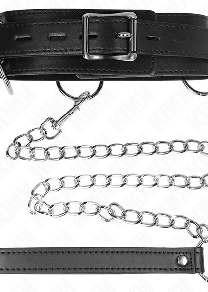 KINK - COLLANA SCHIAVITÙ 3 ANELLI CON CINTURINO 80 CM 53 X 5 CM