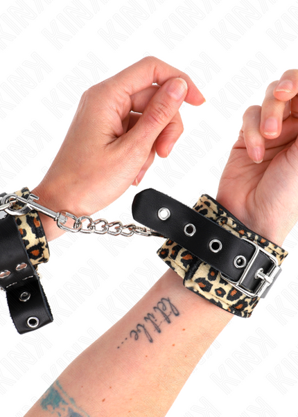 KINK - POGGIAPOLSO IN VERA PELLE LEOPARDATA REGOLABILE 18-29 CM X 5,5 CM