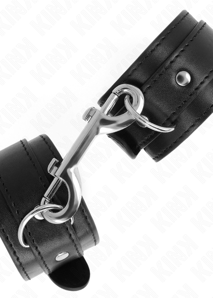 KINK - POTENZIALE DA POLSO FILA DI RIVETTI SINGOLA NERA REGOLABILE 17-28 CM X 5 CM