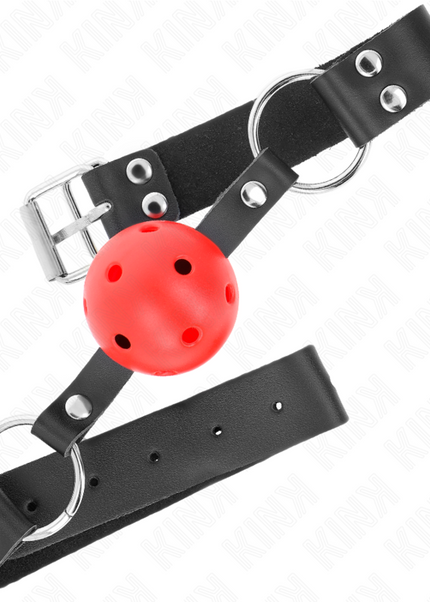 KINK - PALLA TRASPIRANTE BAVAGLIO 4 CM CON DOPPIO RIVETTO ROSSO 62,5 x 2,5 CM REGOLABILE 42-58 CM