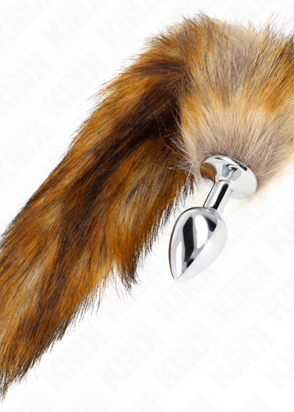 KINK - PLUG ANALE TAGLIA S 7 X 3 CM CON CODA SINTETICA 40 CM MARRONE