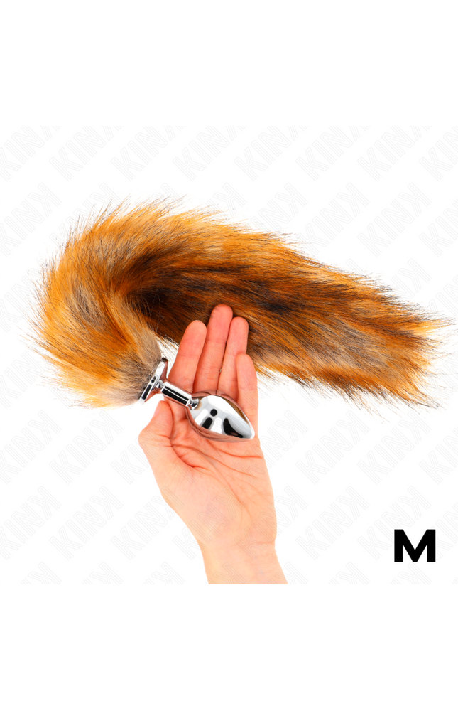 KINK - PLUG ANALE MISURA M 8 X 3,5 CM CON CODA SINTETICA 40 CM MARRONE