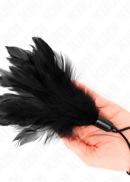 KINK - PIUME TICKLE CON MANICO IN CORDA BASE IN PLASTICA 15 CM