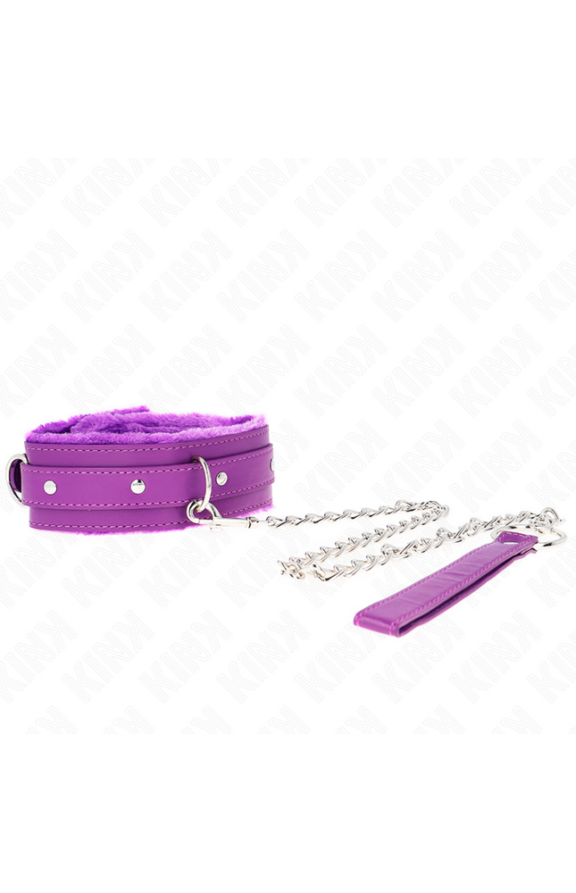 KINK - COLLARE CON GUINZAGLIO 65 CM CON RESTRIZIONI VIOLA 36-42 CM X 5,5 CM