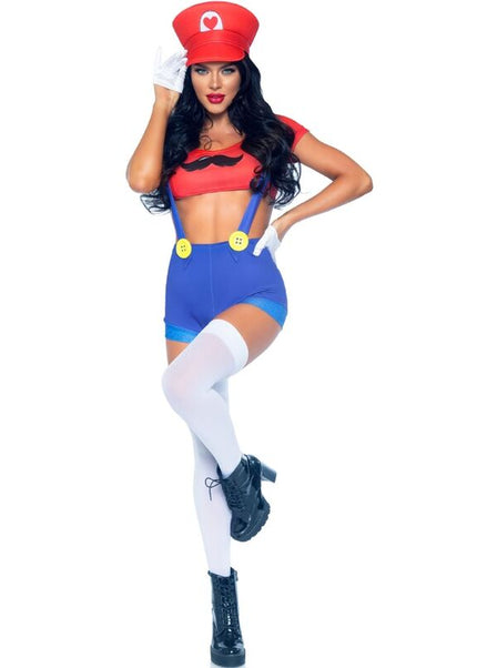 LEG AVENUE - COSTUME SEXY MARIO BROS ROSSO/BLU S