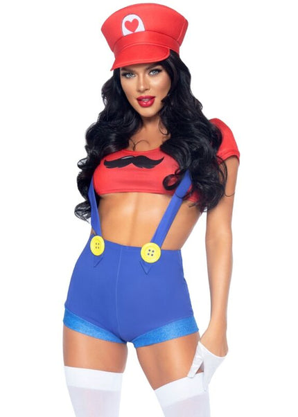 LEG AVENUE - COSTUME SEXY MARIO BROS ROSSO/BLU S