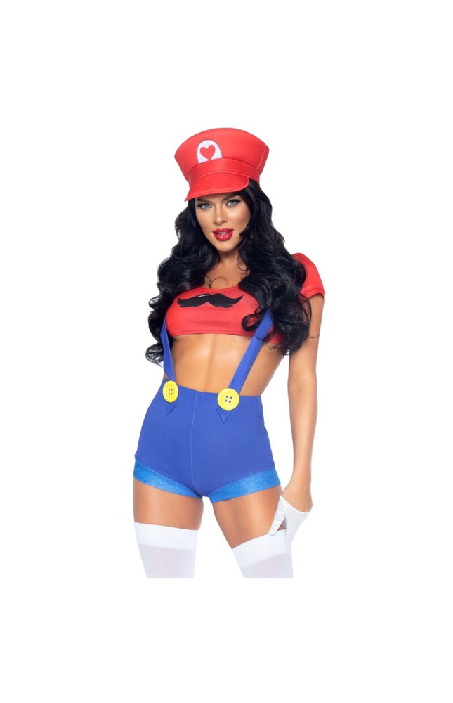 LEG AVENUE - COSTUME SEXY MARIO BROS ROSSO/BLU M