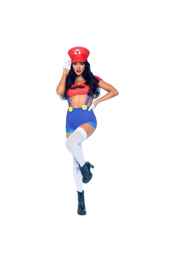 LEG AVENUE - COSTUME SEXY MARIO BROS ROSSO/BLU M