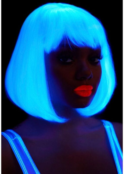 LEG AVENUE - PARRUCCA BIANCA TAGLIO BOB FOSFORESCENTE