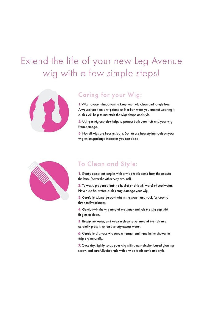 LEG AVENUE - PARRUCCA LUNGA LISCIA FRANGIA ROSA