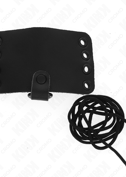 KINK - ANELLO PER PENE IN PELLE CON CHIUSURA IN LACCI E LACCI