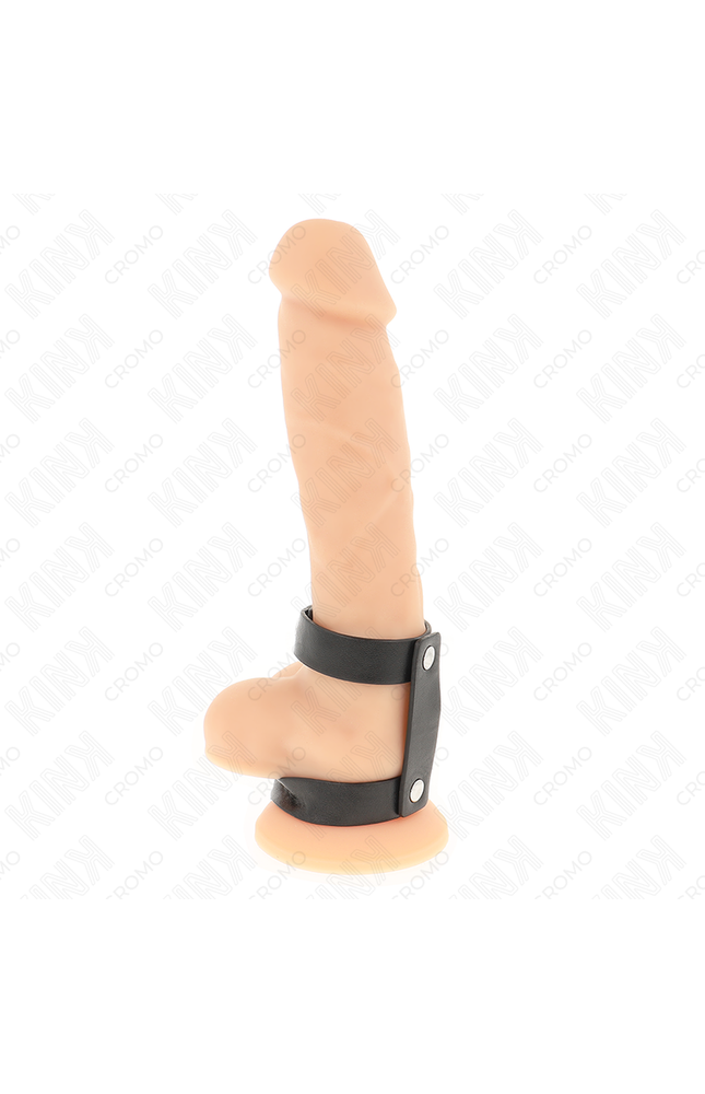 KINK - ANELLO PER PENE REGOLABILE IN PELLE DOPPIA
