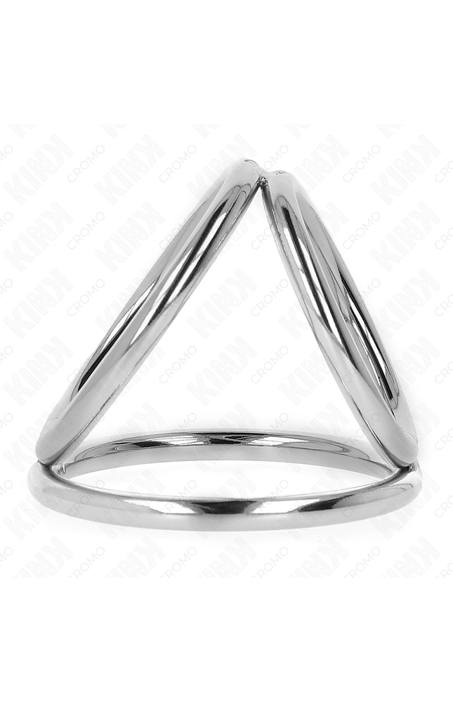 KINK - ANELLO PER PENE IN METALLO CROMATO TRIPLO DA 3,8 CM A 5 CM MODELLO 2