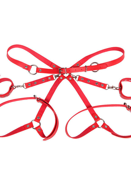 SUBBLIME - 953706 MANETTE CON CINTURA BONDAGE ROSSO TAGLIA UNICA