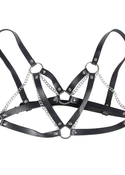 SUBBLIME - 953713 CINTURA PUNK BONDAGE FIBBIA METALLO NERA TAGLIA UNICA