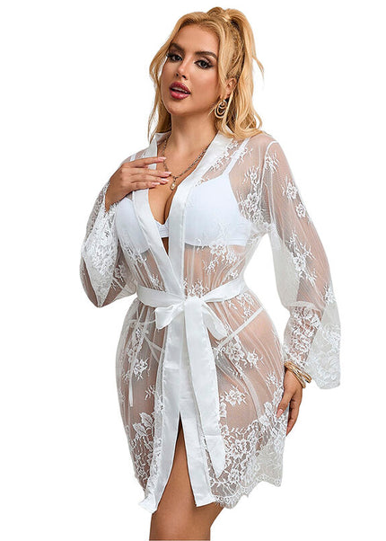 SUBBLIME - 954376 CAMICIA DA NOTTE MANICA LUNGA CON DISEGNO FLOREALE BIANCO L/XL