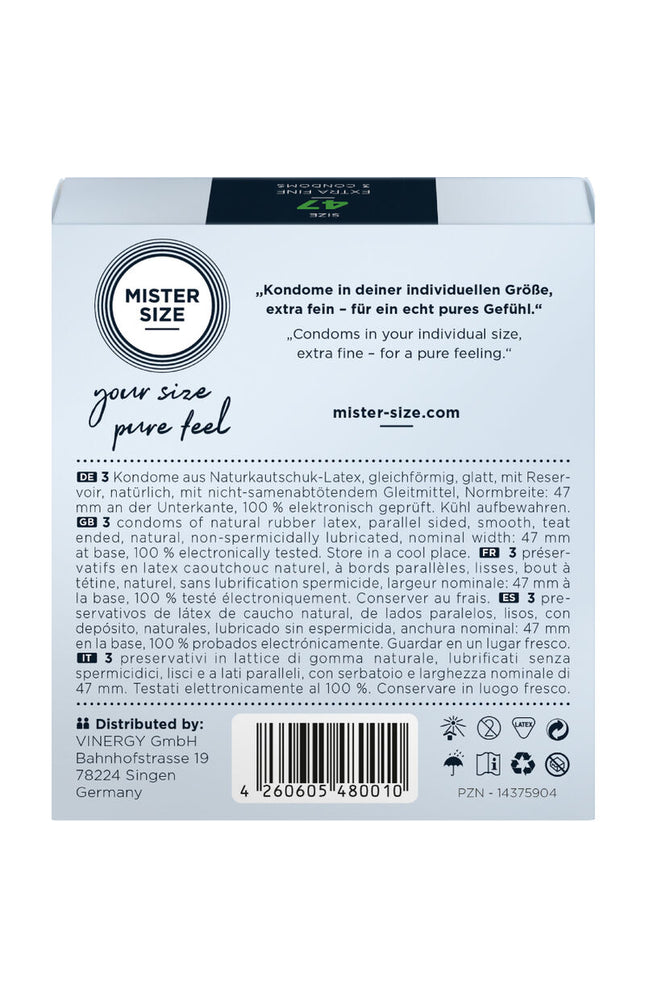 MISTER SIZE - PRESERVATIVI TAGLIA XS 47 MM (3 UNITÀ)