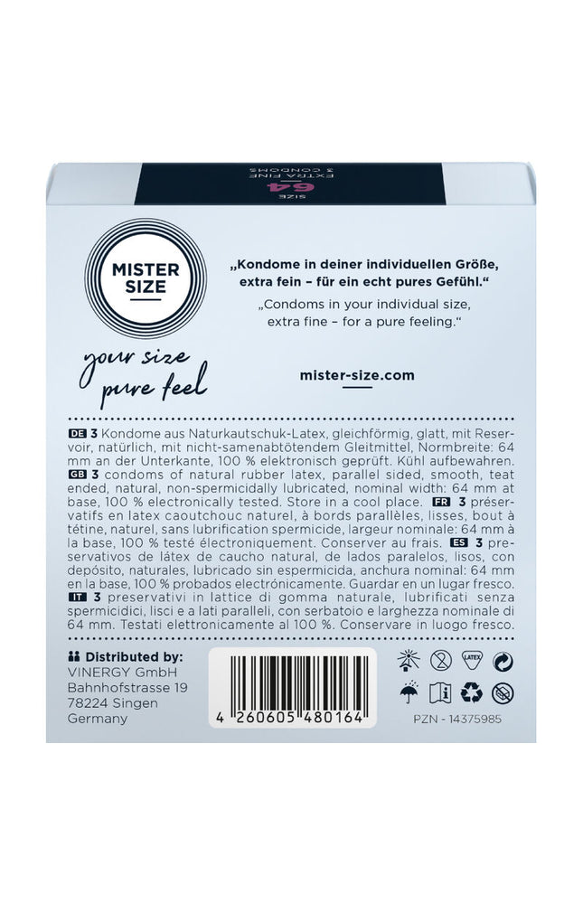MISTER SIZE - PRESERVATIVI TAGLIA XXL 64 MM (3 UNITÀ)