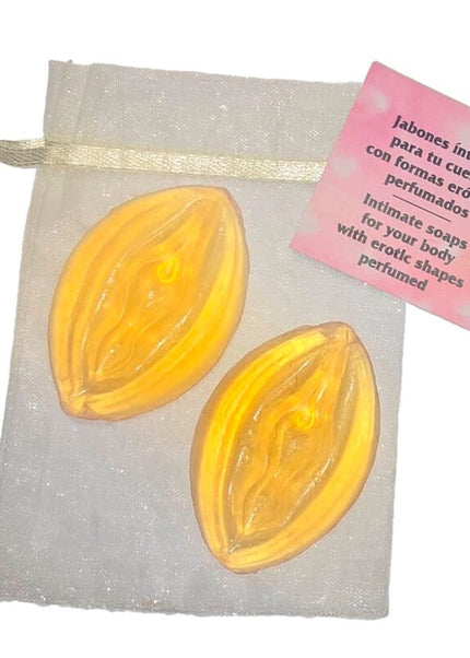 DIABLO PICANTE - 2 SAPONI PROFUMATI A FORMA DI VAGINA GIALLA