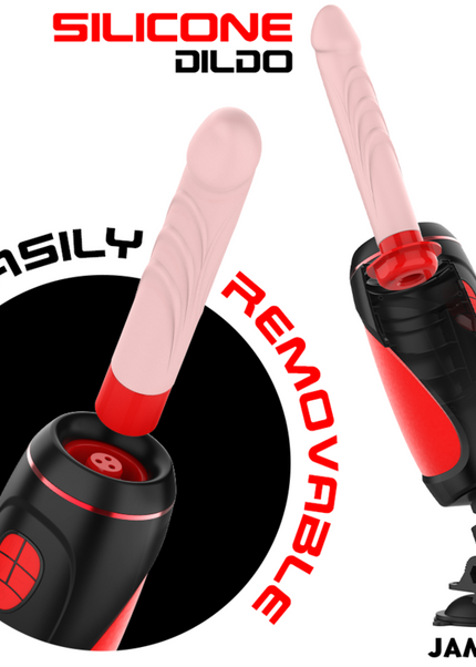 JAMYJOB - PYSTON BASE MASTURBATORE AUTOMATICO CON DILDO TELECOMANDO