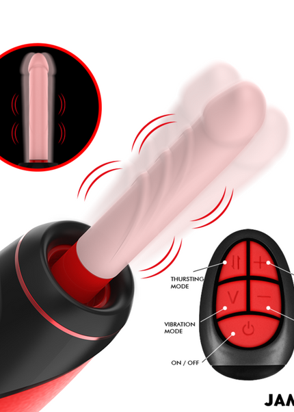 JAMYJOB - PYSTON BASE MASTURBATORE AUTOMATICO CON DILDO TELECOMANDO