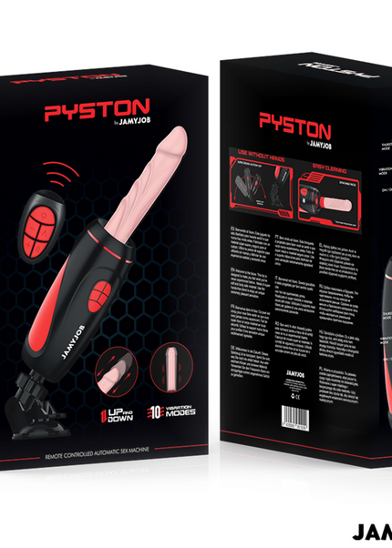 JAMYJOB - PYSTON BASE MASTURBATORE AUTOMATICO CON DILDO TELECOMANDO