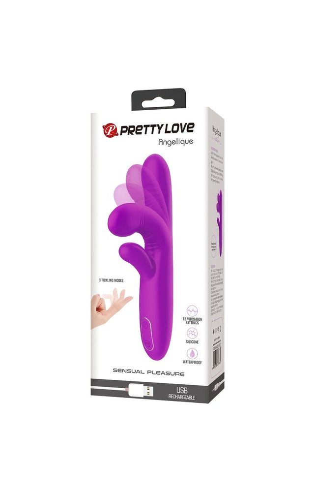 PRETTY LOVE - ANGELIQUE VIBRATORE MULTIFUNZIONE + STIMOLATORE CLITORIDE VIOLA