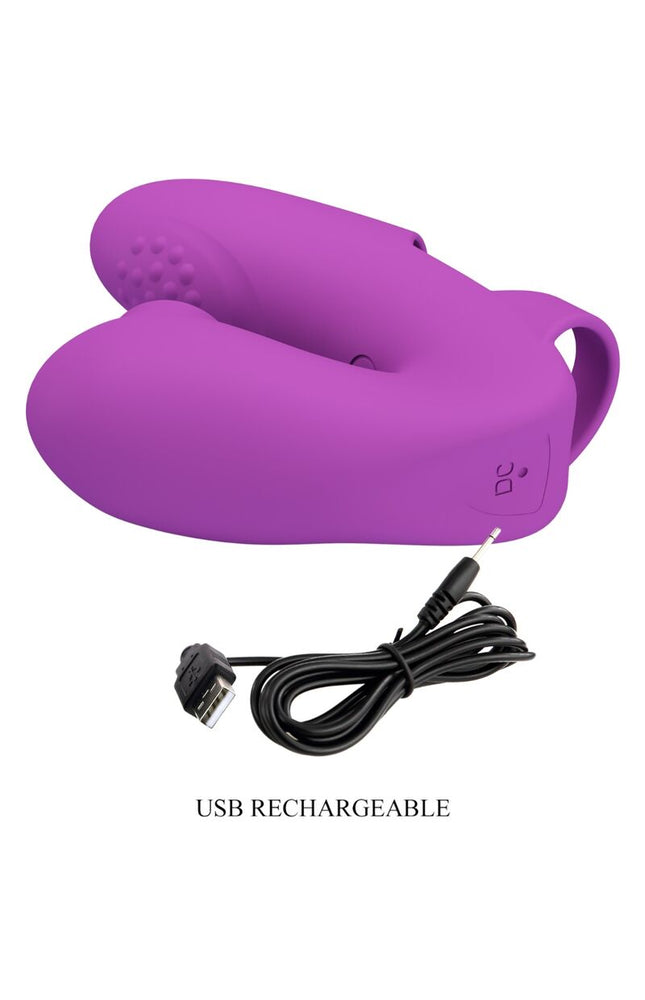 PRETTY LOVE - VIBRATORE DA DITA ATHENA CON STIMOLATORE CLITORIDEO VIOLA