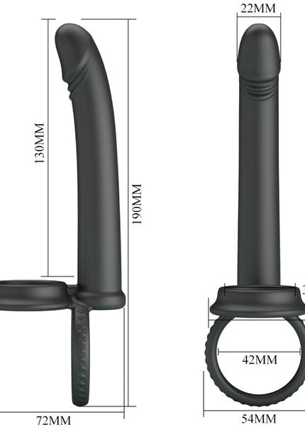 PRETTY LOVE - DILLION DOPPIA PENETRAZIONE DOPPIO ANELLO PER IL PENE NERO