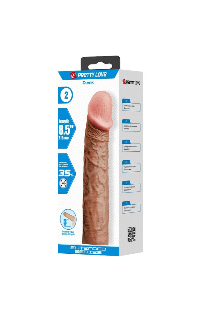 PRETTY LOVE - DEREK GUAINA PER PENE CON ESTENSIONE 7,6 CM MULATTO