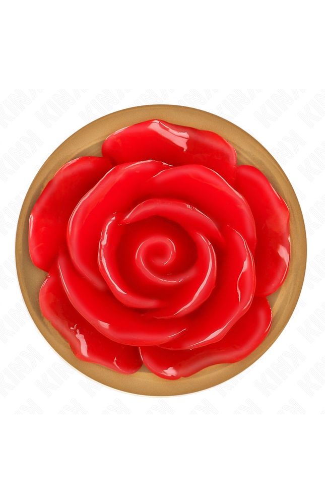 KINK - PLUG ANALE IN ORO ROSA CON ROSA ROSSA M