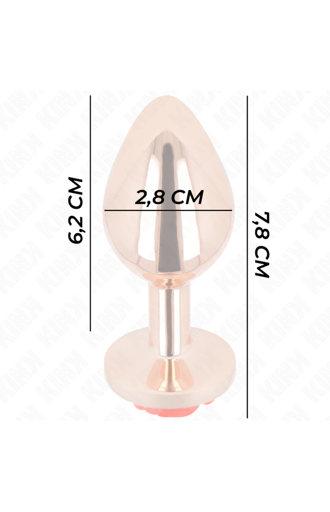 KINK - PLUG ANALE IN ORO ROSA CON ROSA ROSSA S
