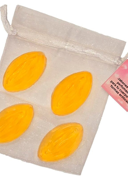 DIABLO PICANTE - 4 MINI SAPONI A FORMA DI VAGINA GIALLO