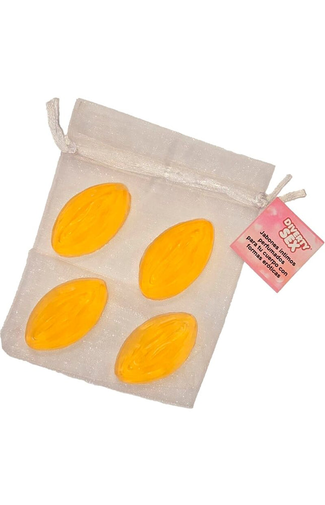 DIABLO PICANTE - 4 MINI SAPONI A FORMA DI VAGINA GIALLO