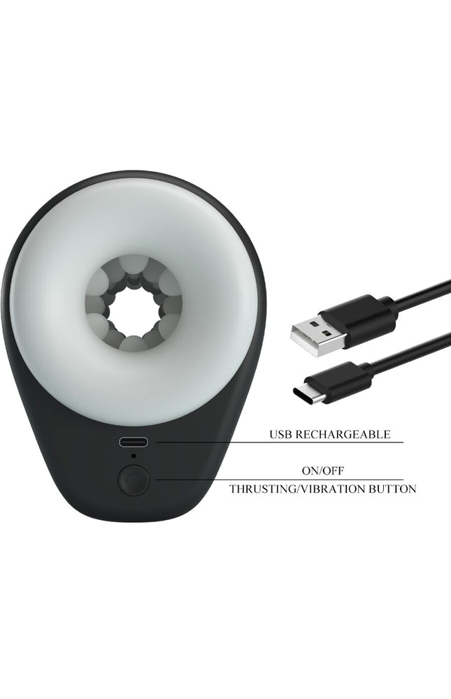 PRETTY LOVE - DJ GIRL MASTURBATORE MASCHILE CON VIBRAZIONE 5 IMPOSTAZIONI NEGRO